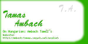 tamas ambach business card